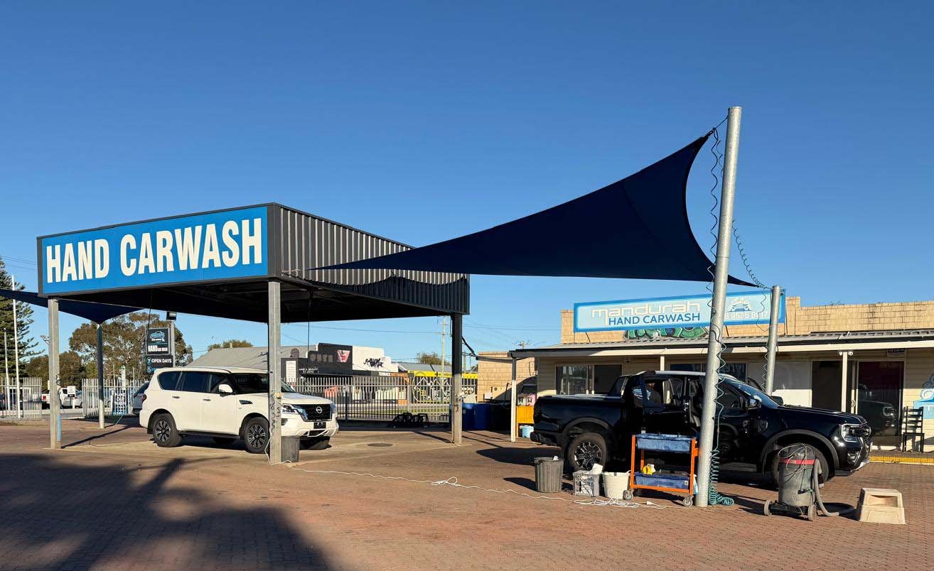 Car being hand washed at Mandurah Hand Car Wash